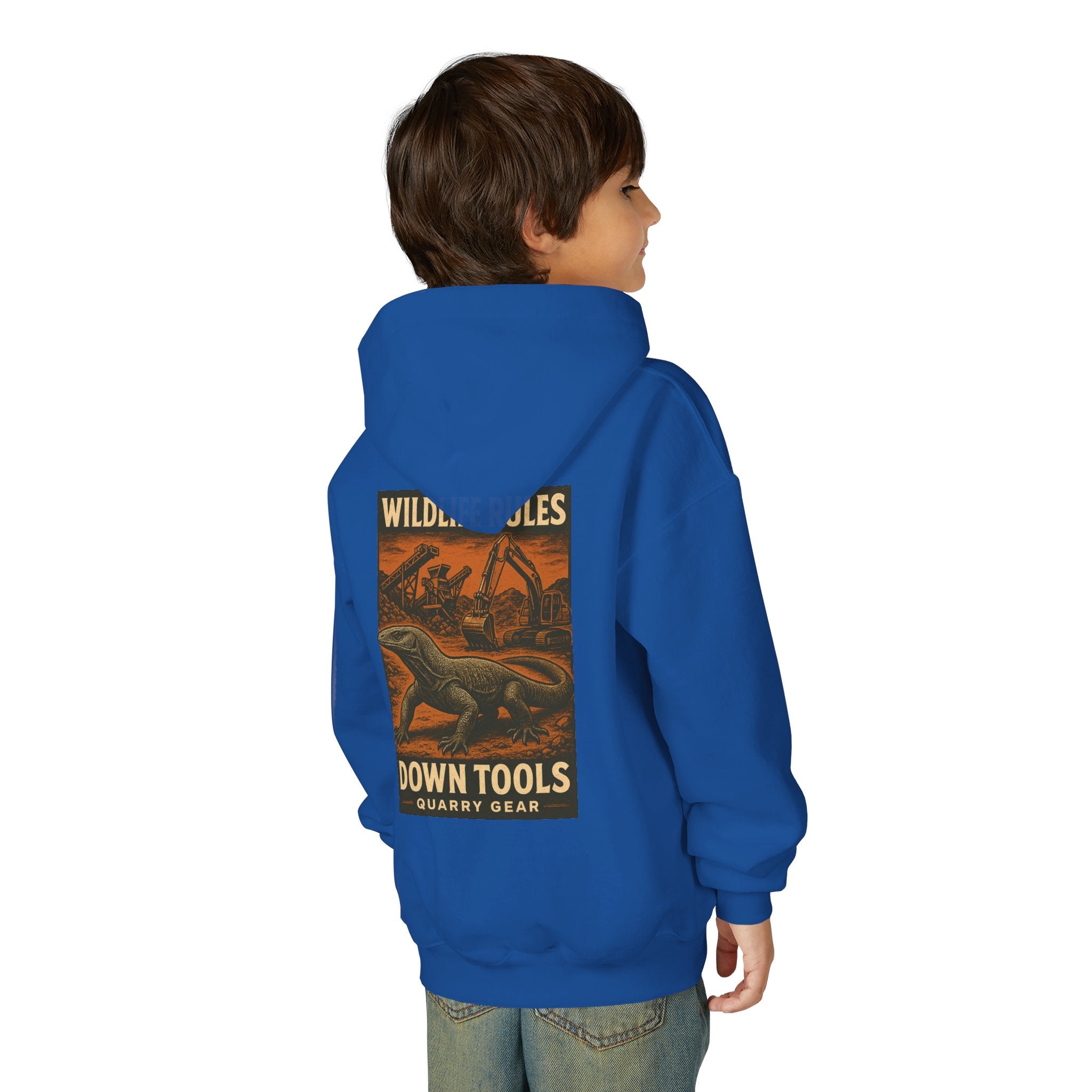 Wildlife Rules Down Tools Kids Hoodie | Quarry Gear