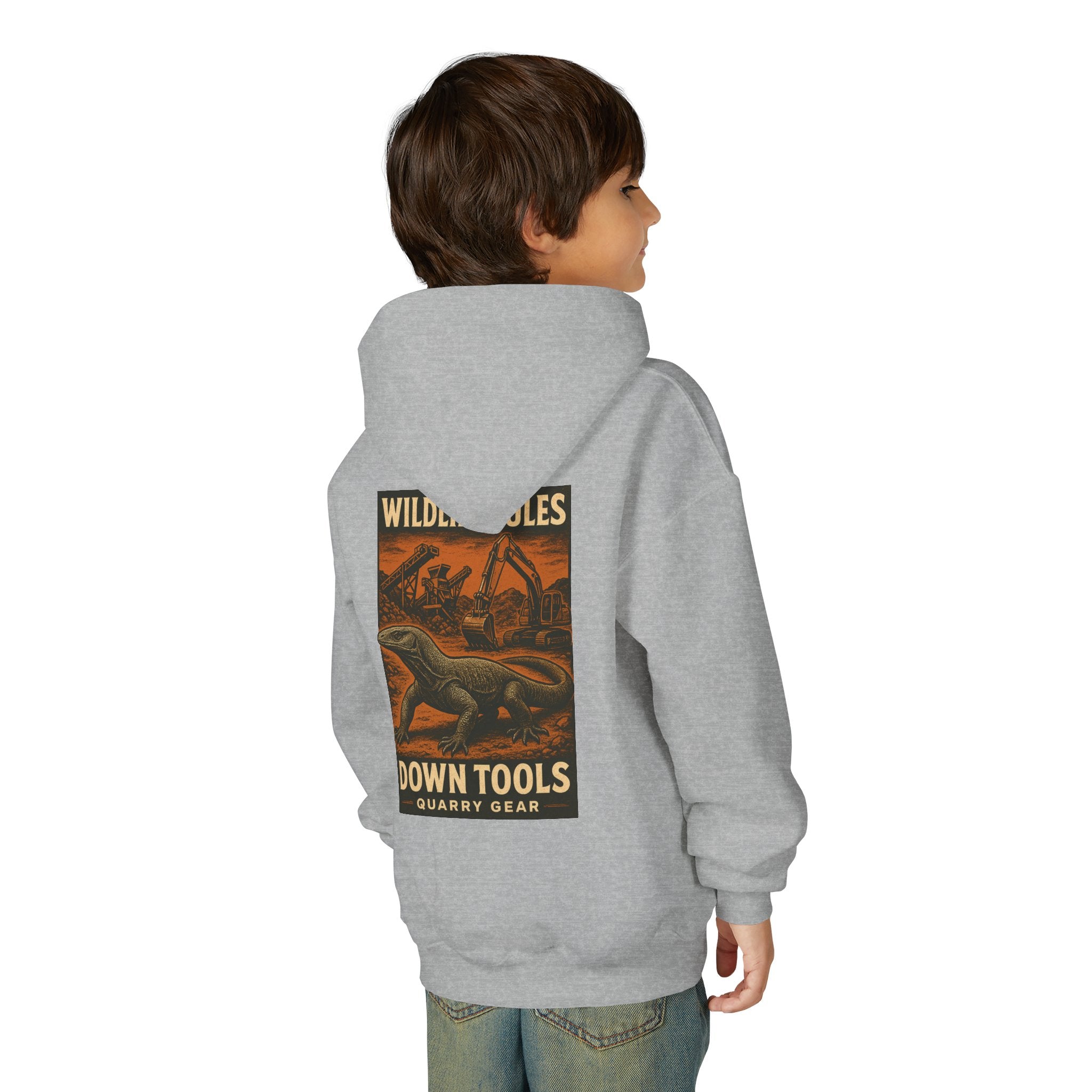 Wildlife Rules Down Tools Kids Hoodie | Quarry Gear