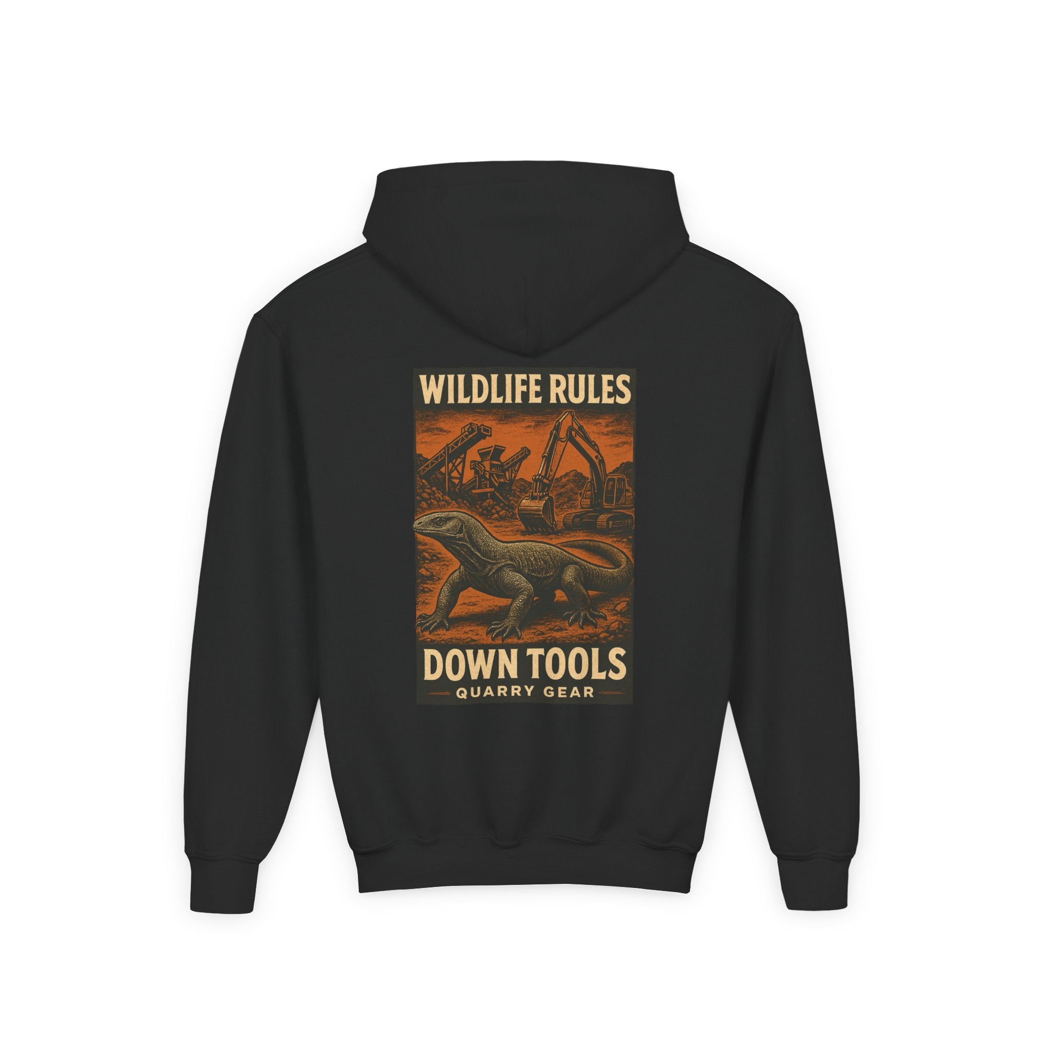 Wildlife Rules Down Tools Kids Hoodie | Quarry Gear