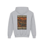 Wildlife Rules Down Tools Kids Hoodie | Quarry Gear