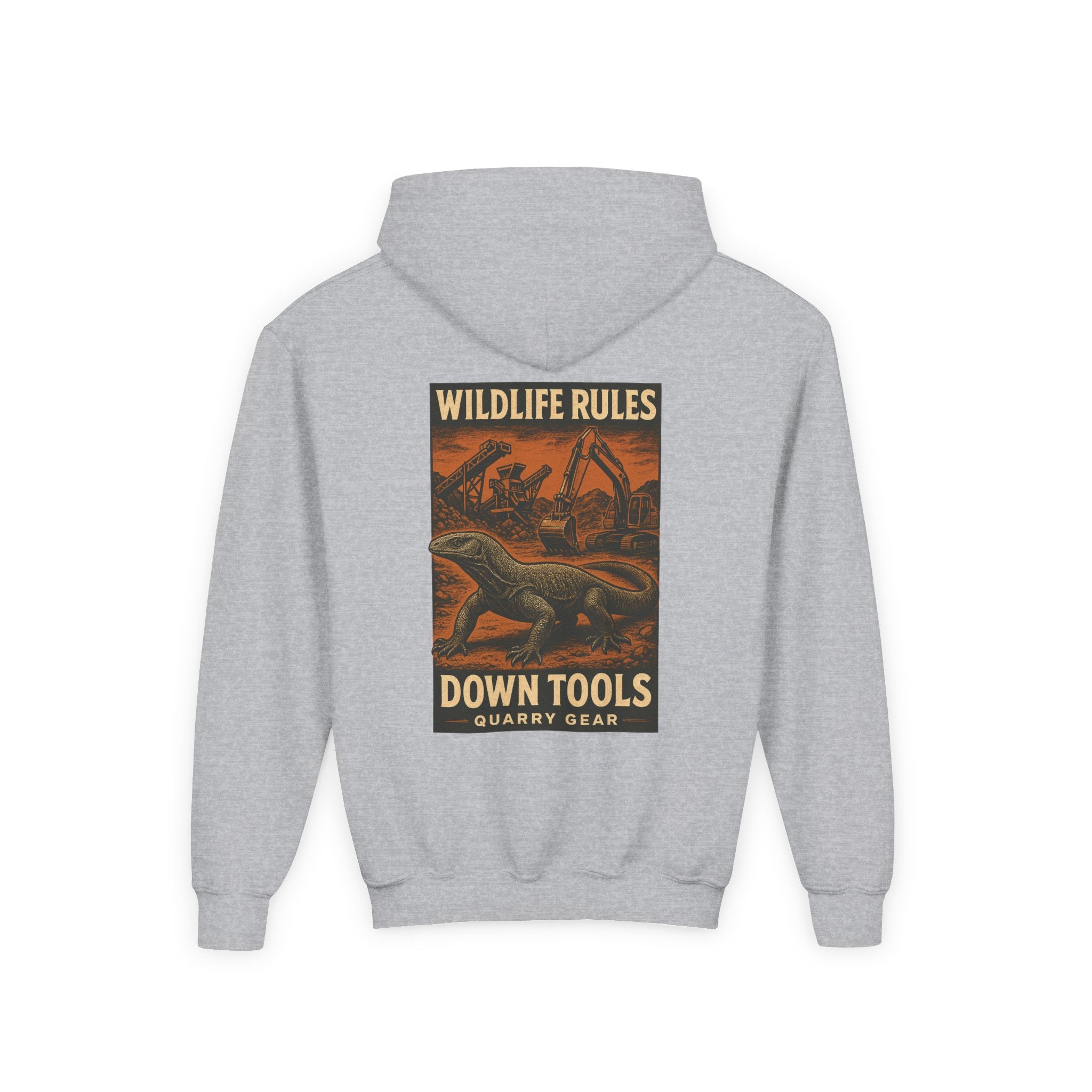 Wildlife Rules Down Tools Kids Hoodie | Quarry Gear