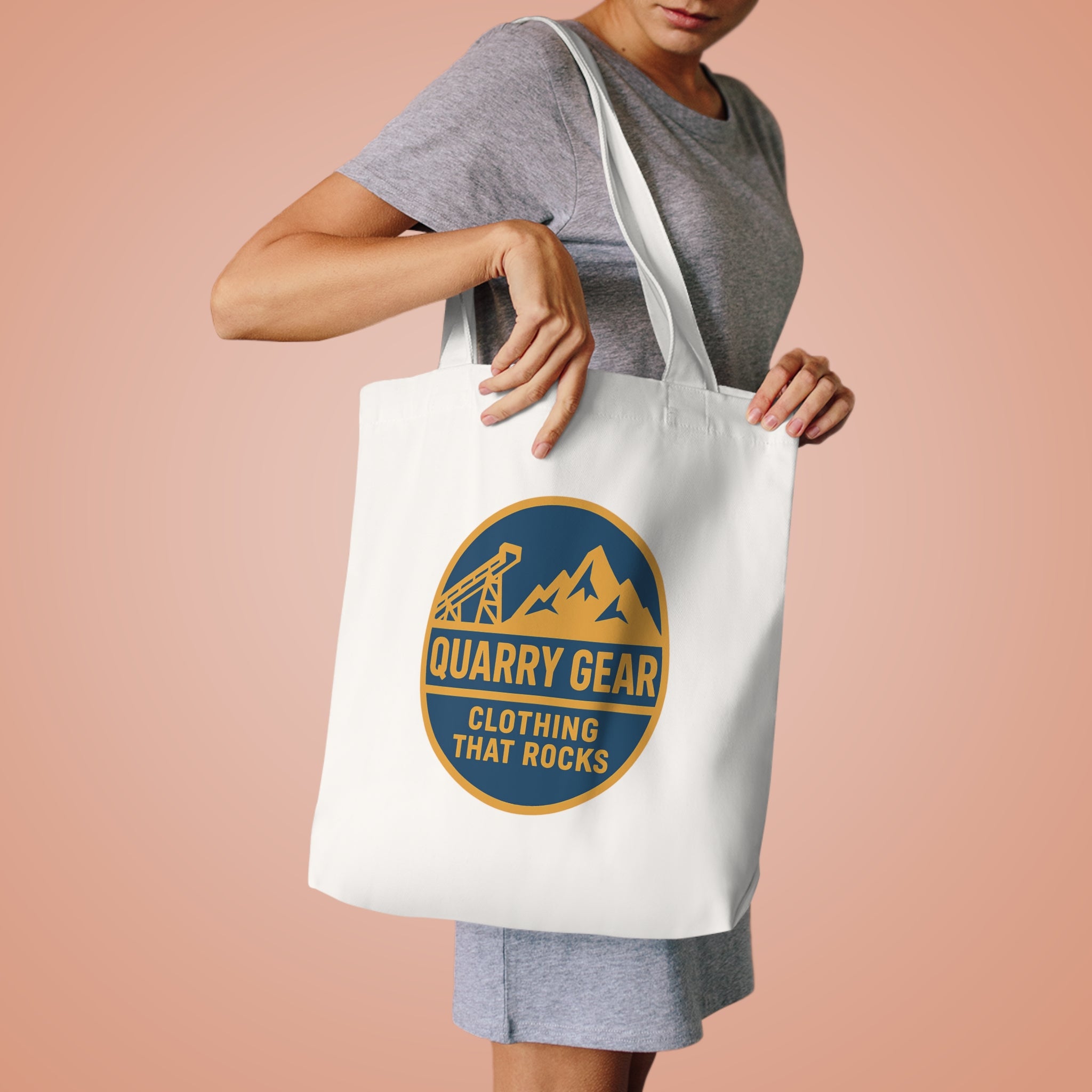 Quarry Gear logo tote bag | Hammering Rows vintage construction tote
