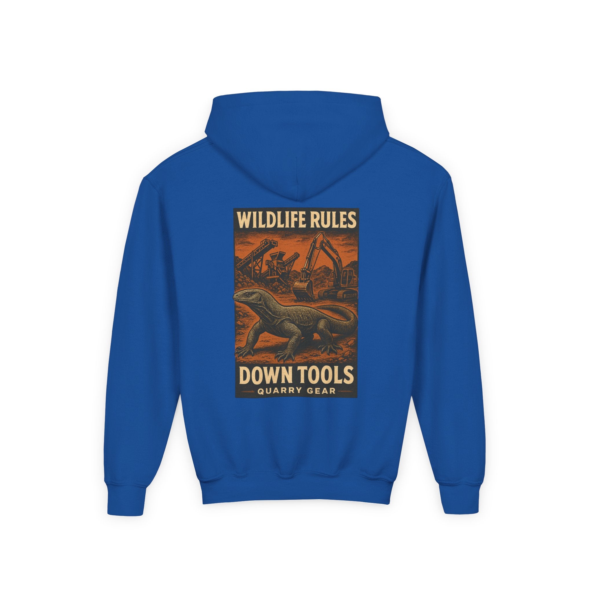 Wildlife Rules Down Tools Kids Hoodie | Quarry Gear