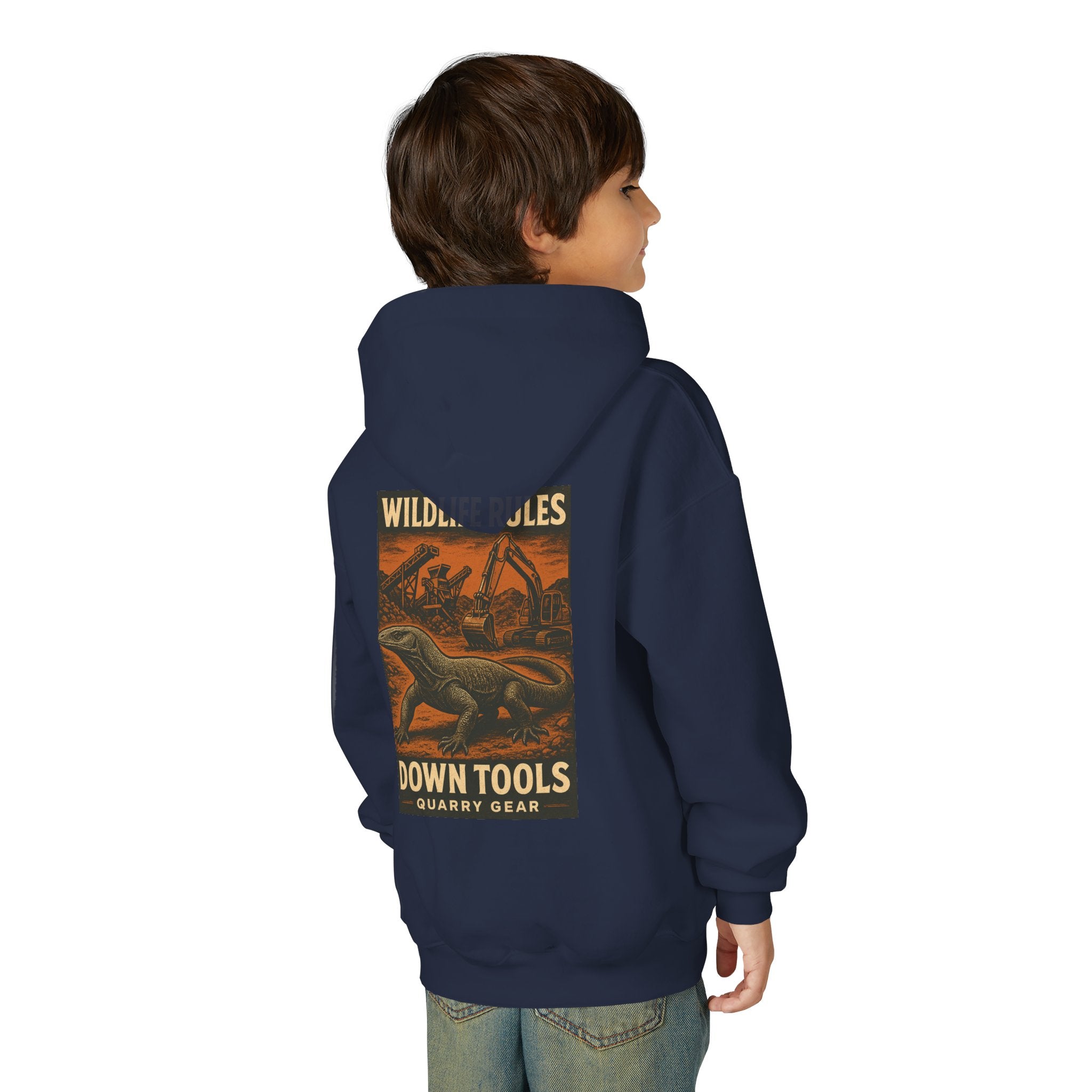 Wildlife Rules Down Tools Kids Hoodie | Quarry Gear